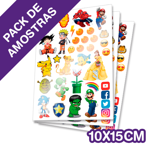 Amostras DTF UV | Pack | 10x15cm
